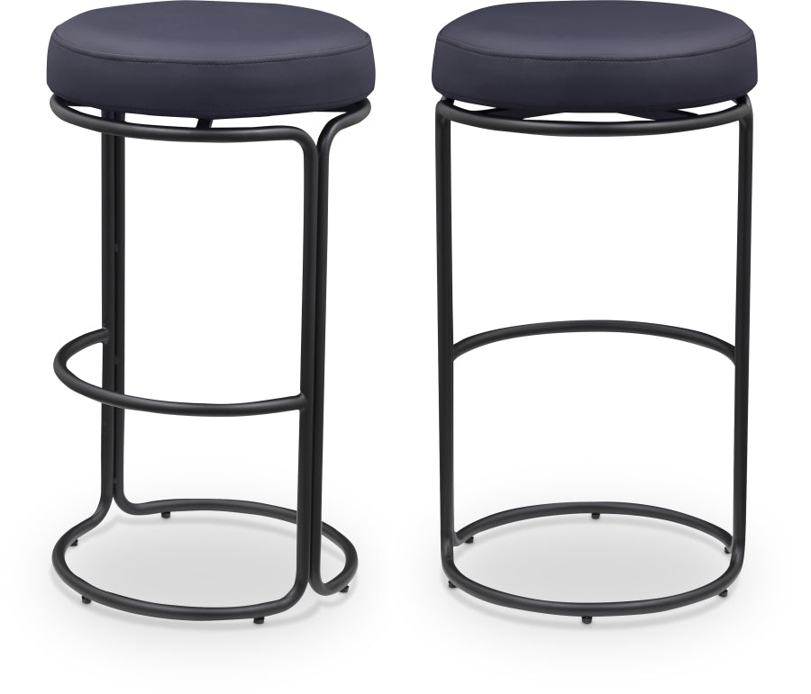 Madison Vegan Leather Upholstered Bar Stool - Black