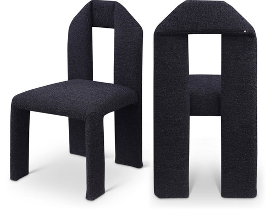 Bennett Boucle Fabric Upholstered Dining Chair - Black