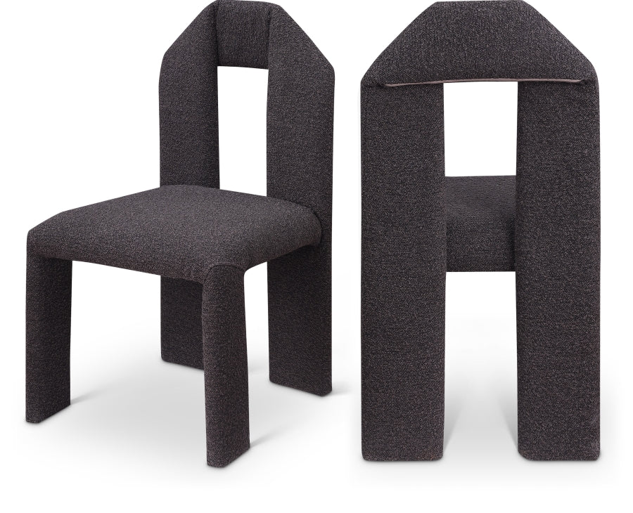 Bennett Boucle Fabric Upholstered Dining Chair - Brown