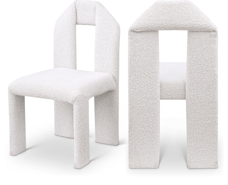 Bennett Boucle Fabric Upholstered Dining Chair - Cream
