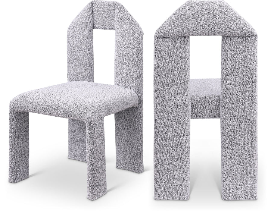 Bennett Boucle Fabric Upholstered Dining Chair - Grey