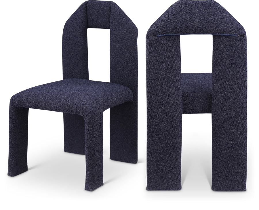 Bennett Boucle Fabric Upholstered Dining Chair - Blue