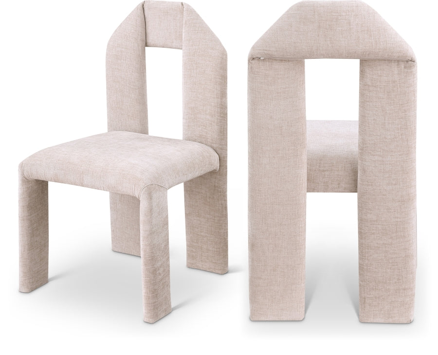 Bennett Chenille Fabric Upholstered Dining Chair - Beige