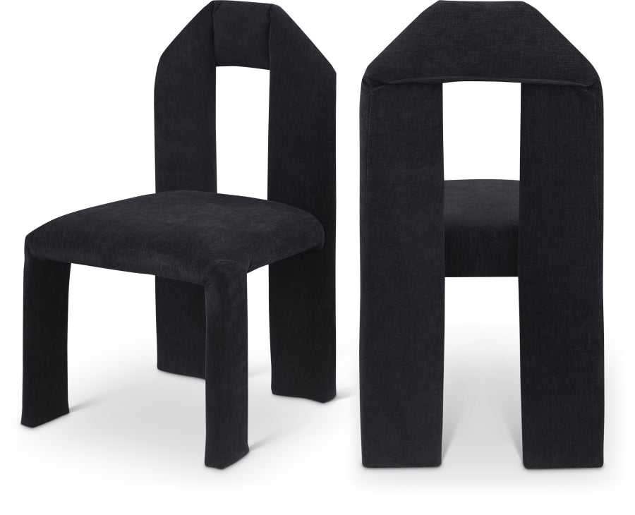 Bennett Chenille Fabric Upholstered Dining Chair - Black