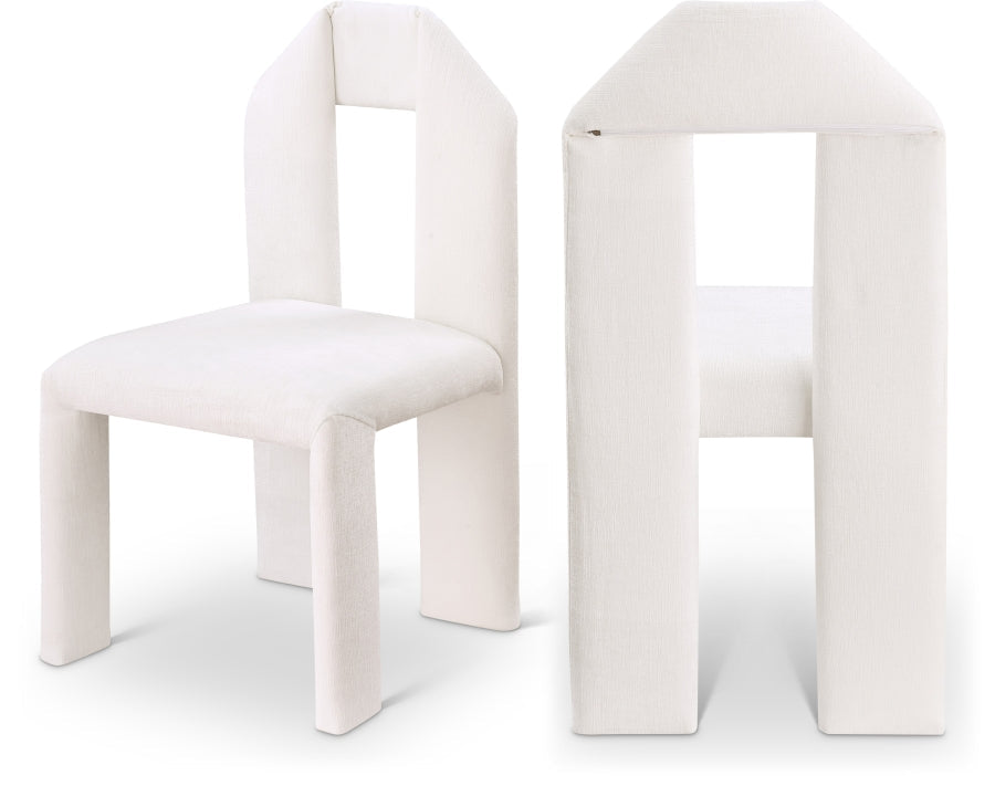 Bennett Chenille Fabric Upholstered Dining Chair - Cream