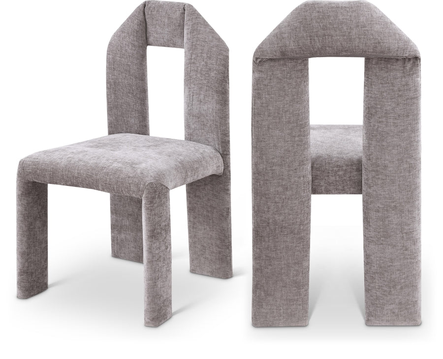 Bennett Chenille Fabric Upholstered Dining Chair - Grey