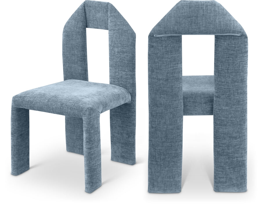 Bennett Chenille Fabric Upholstered Dining Chair - Light Blue