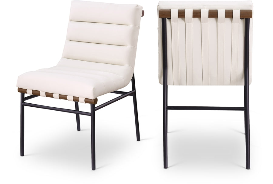 Burke Vegan Leather Upholstered Dining Chair - Cream