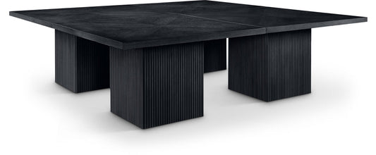 Belinda 108" Solid Wood And Oak Veneer Modular Dining Table - Black