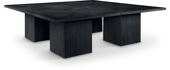Belinda 108" Solid Wood And Oak Veneer Modular Dining Table - Black