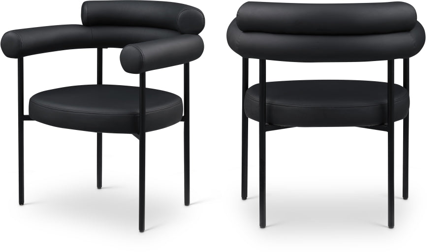 Blake Vegan Leather Upholstered Dining Chair - Black
