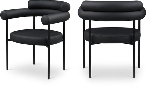 Blake Vegan Leather Upholstered Dining Chair - Black