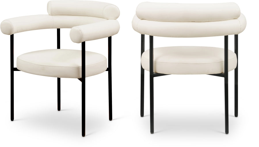 Blake Vegan Leather Upholstered Dining Chair - Cream
