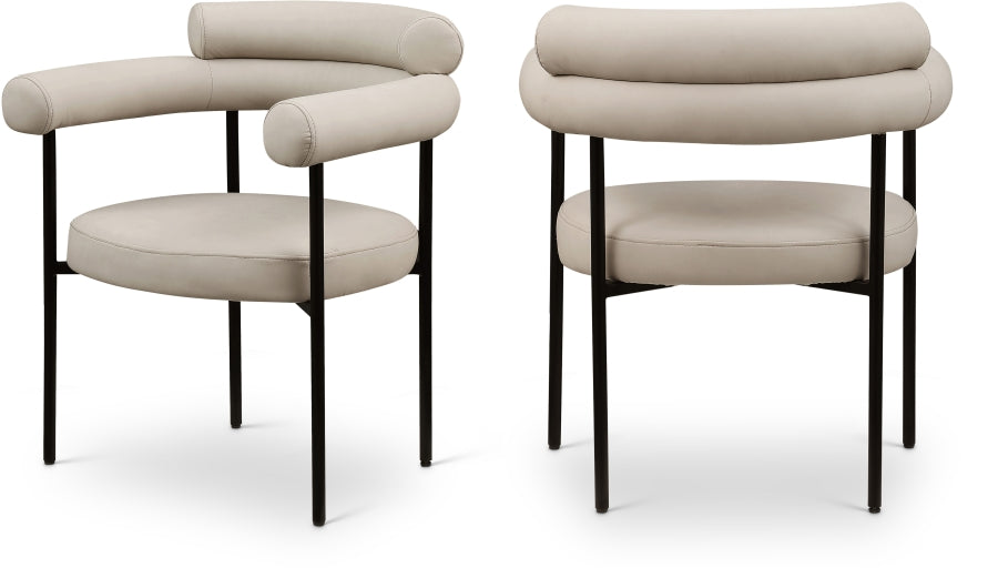 Blake Vegan Leather Upholstered Dining Chair - Taupe
