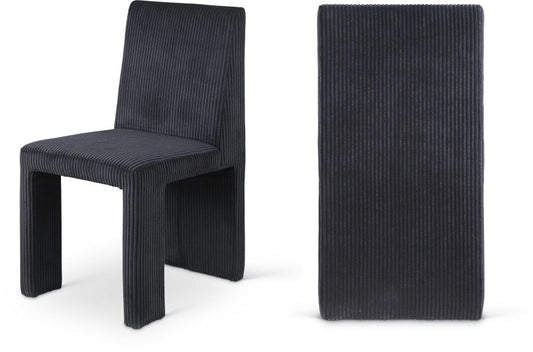 Benson Corduroy Fabric Upholstered Dining Chair - Black