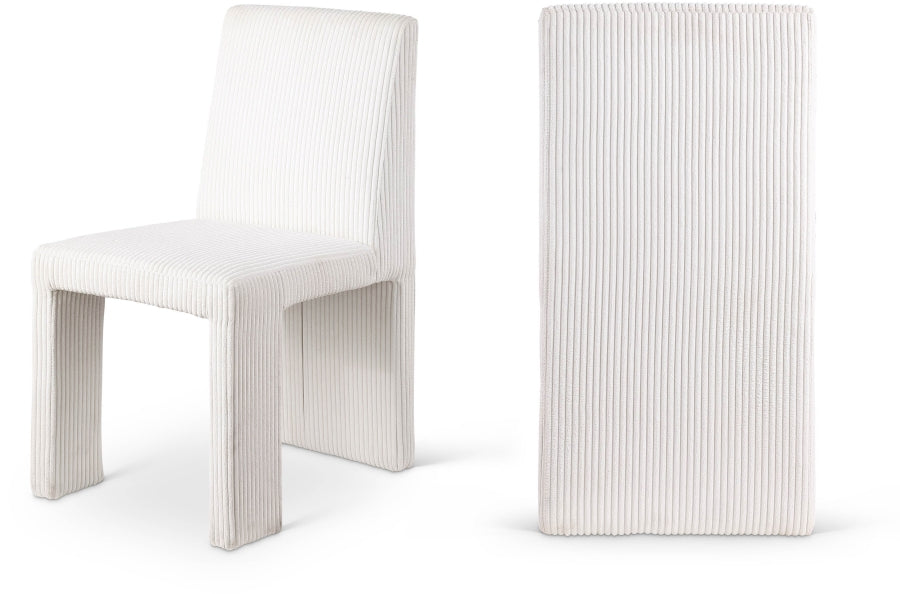 Benson Corduroy Fabric Upholstered Dining Chair - Cream