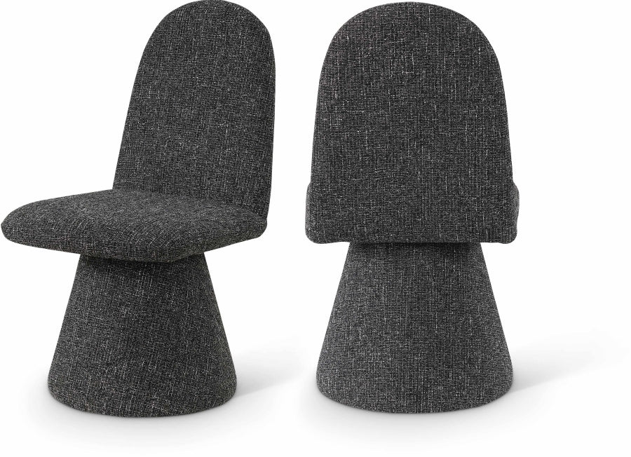 Renuar Fabric Upholstered Dining Chair - Black