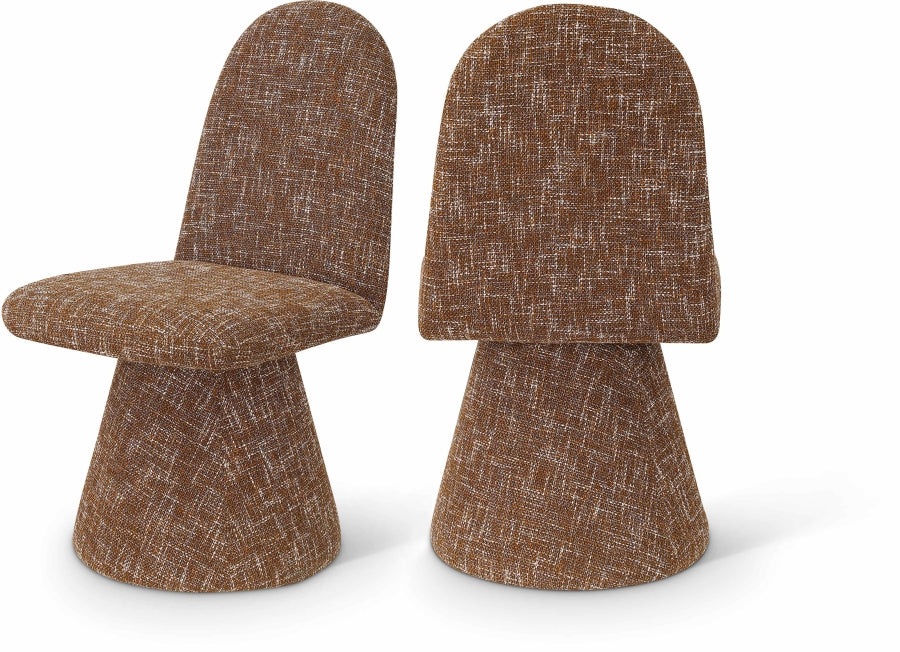 Renuar Fabric Upholstered Dining Chair - Cognac
