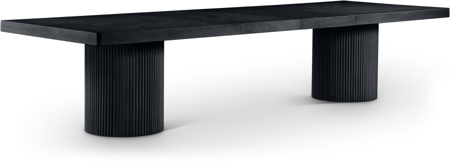 Belinda 96" - 144" Solid Wood And Oak Veneer Extendable Dining Table - Black