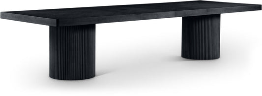 Belinda 96" - 144" Solid Wood And Oak Veneer Extendable Dining Table - Black