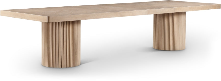 Belinda 96" - 144" Solid Wood And Oak Veneer Extendable Dining Table - Natural