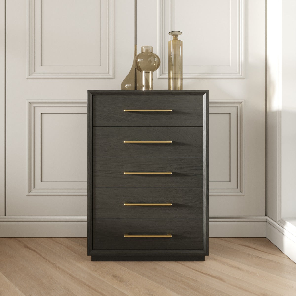 Manhattan- Contemporary Grey and Gold Chest