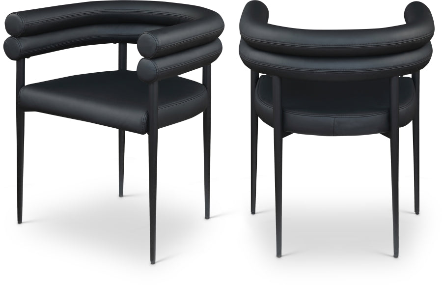 Lavina Vegan Leather Upholstered Dining Chair - Black