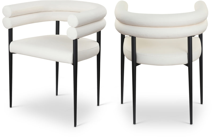Lavina Vegan Leather Upholstered Dining Chair - Cream