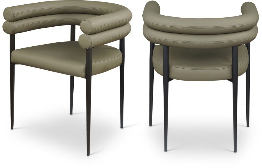 Lavina Vegan Leather Upholstered Dining Chair - Olive