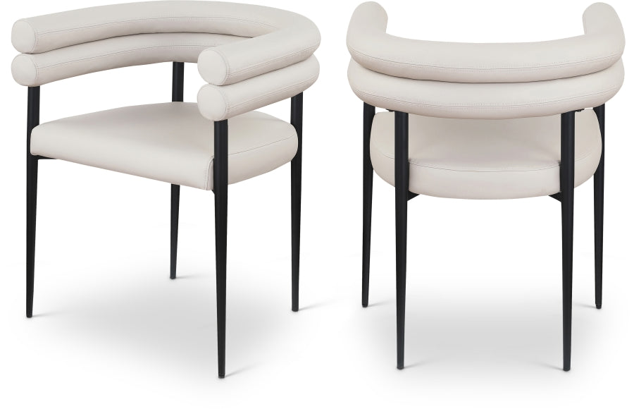 Lavina Vegan Leather Upholstered Dining Chair - Taupe