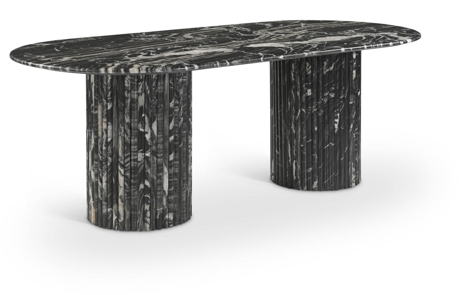 Messina 87" Genuine Marble Dining Table - Black