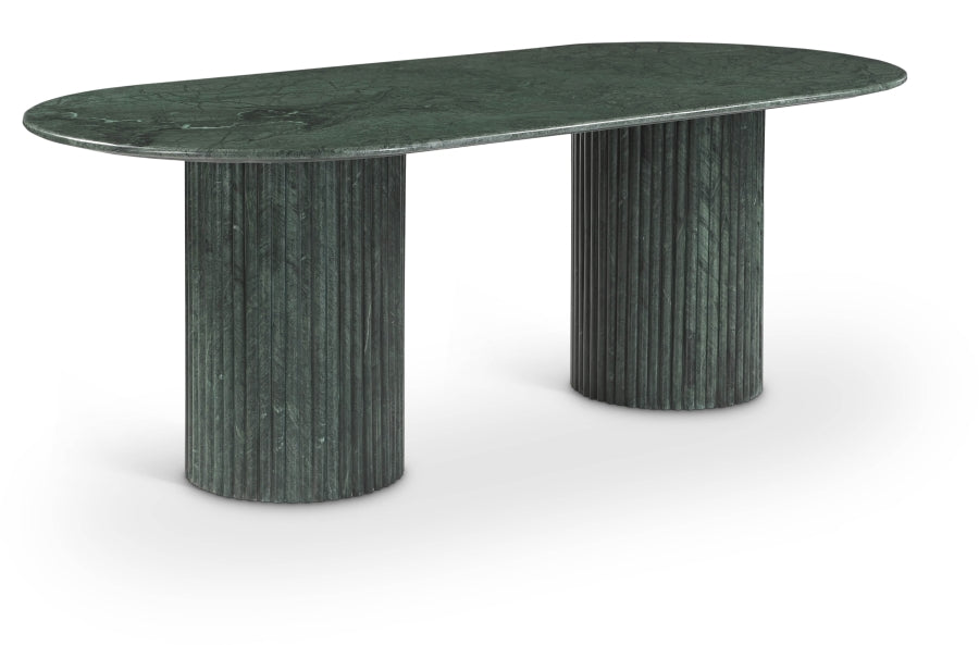Messina 87" Genuine Marble Dining Table - Green