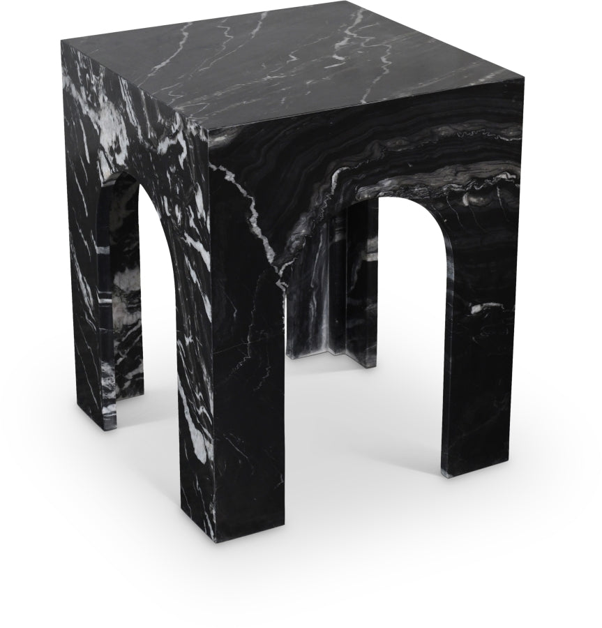 Palermo Genuine Marble End Table - Black