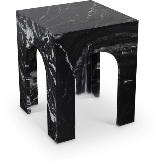 Palermo Genuine Marble End Table - Black