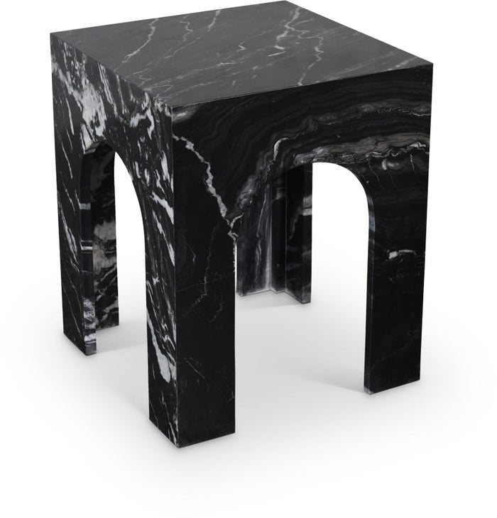 Palermo Genuine Marble End Table - Black