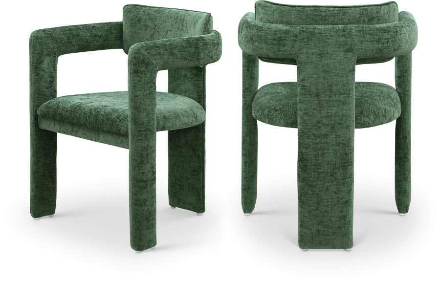 Brenda Chenille Fabric Upholstered Dining Chair - Green