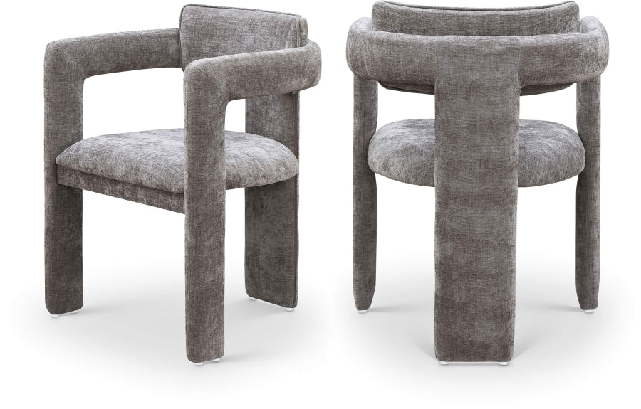 Brenda Chenille Fabric Upholstered Dining Chair - Grey