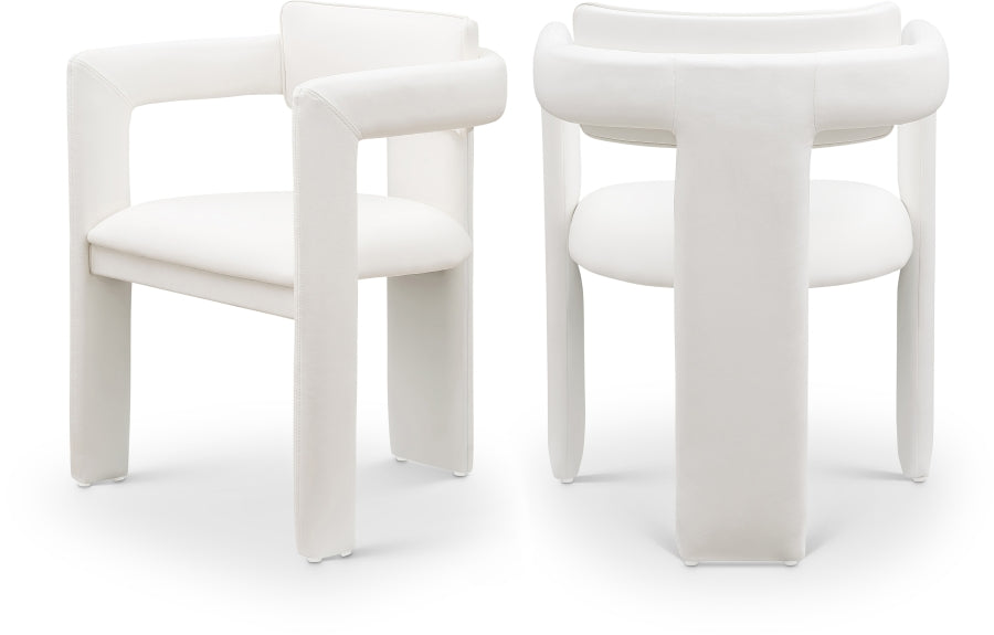Brenda Vegan Leather Upholstered Dining Chair - Cream