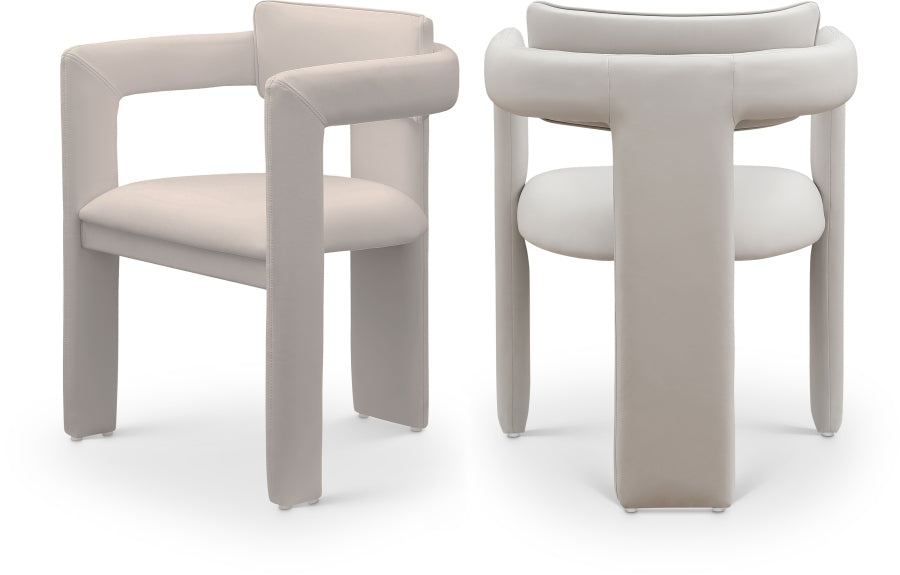 Brenda Vegan Leather Upholstered Dining Chair - Taupe