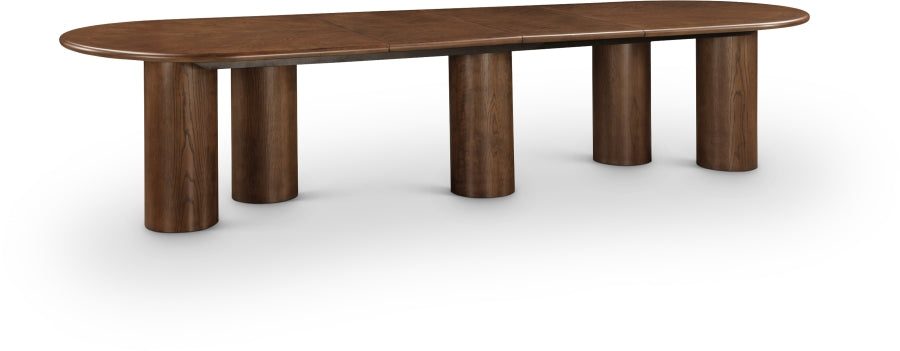 Dolan 95.25" - 143.25" Solid Wood And Oak Veneer Extendable Dining Table - Brown
