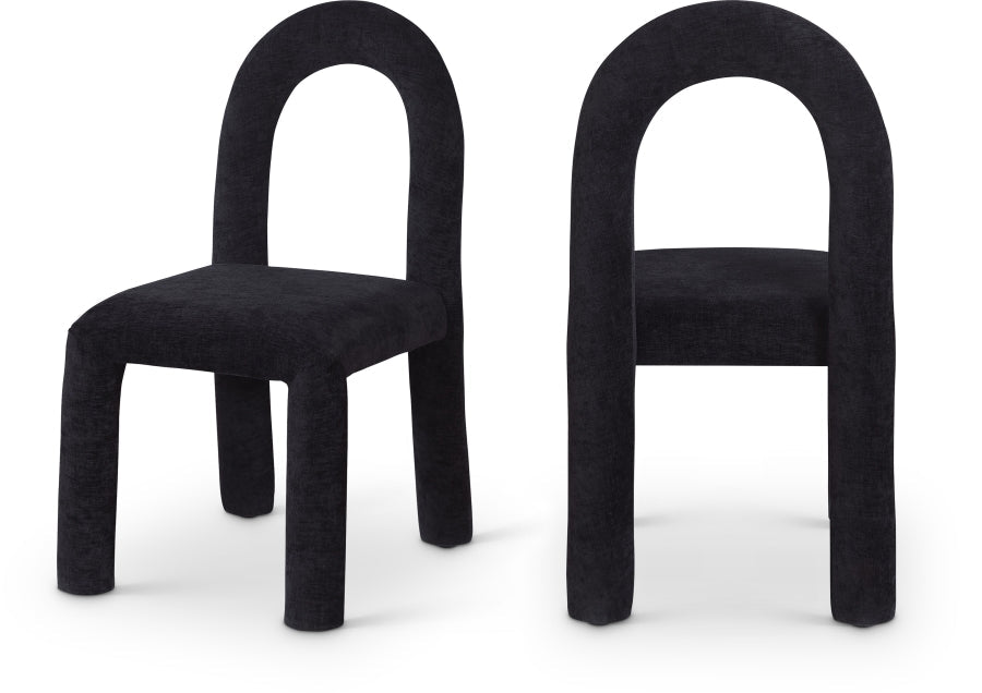 Amari Chenille Fabric Upholstered Dining Chair - Black