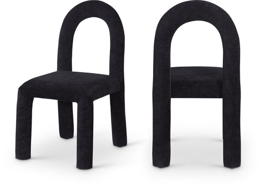 Amari Chenille Fabric Upholstered Dining Chair - Black