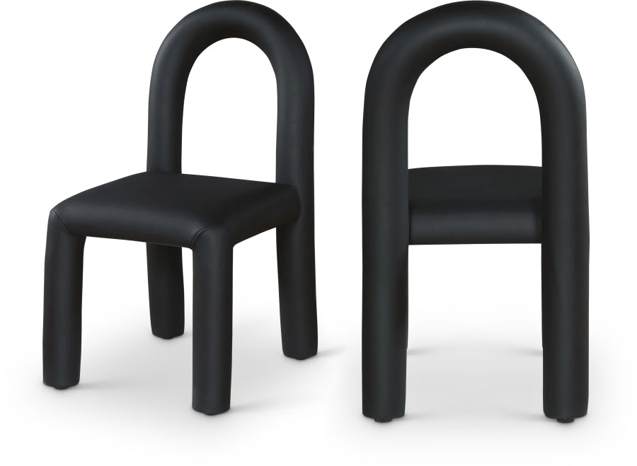 Amari Vegan Leather Upholstered Dining Chair - Black