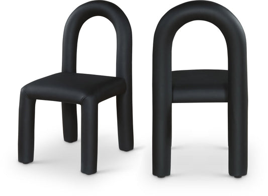 Amari Vegan Leather Upholstered Dining Chair - Black