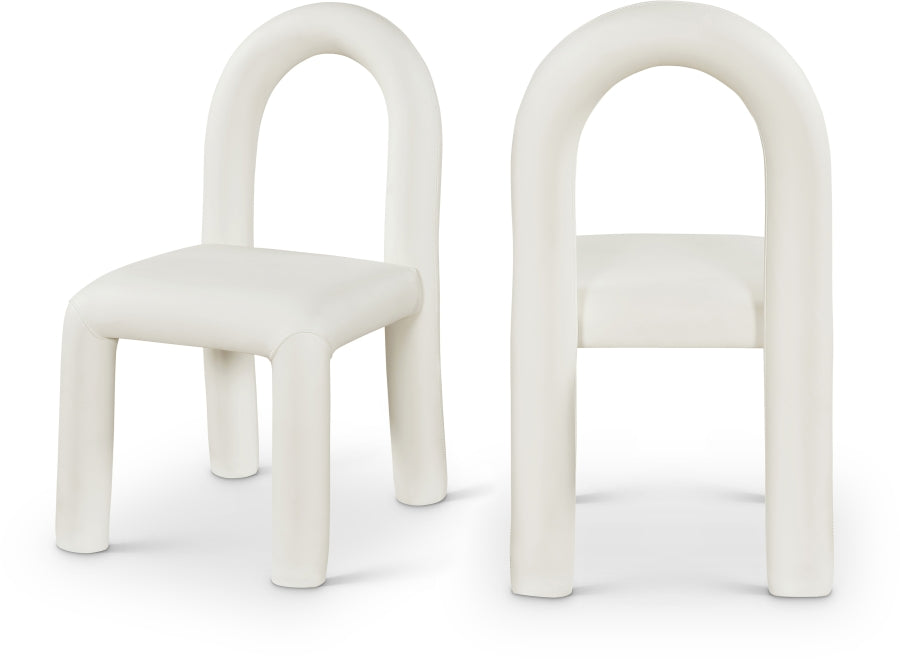Amari Vegan Leather Upholstered Dining Chair - Cream