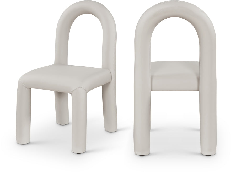 Amari Vegan Leather Upholstered Dining Chair - Taupe