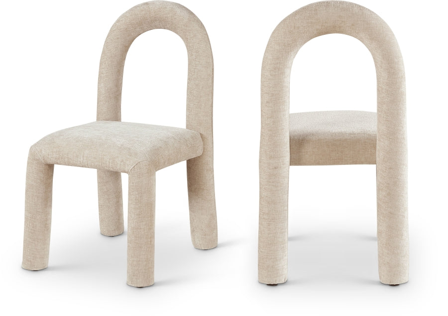 Amari Chenille Fabric Upholstered Dining Chair - Beige