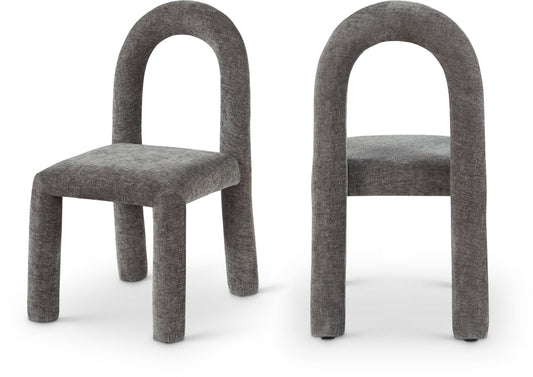 Amari Chenille Fabric Upholstered Dining Chair - Grey