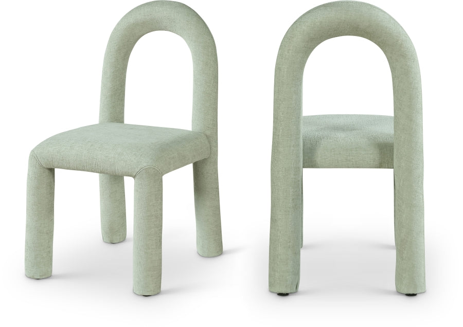 Amari Chenille Fabric Upholstered Dining Chair - Mint
