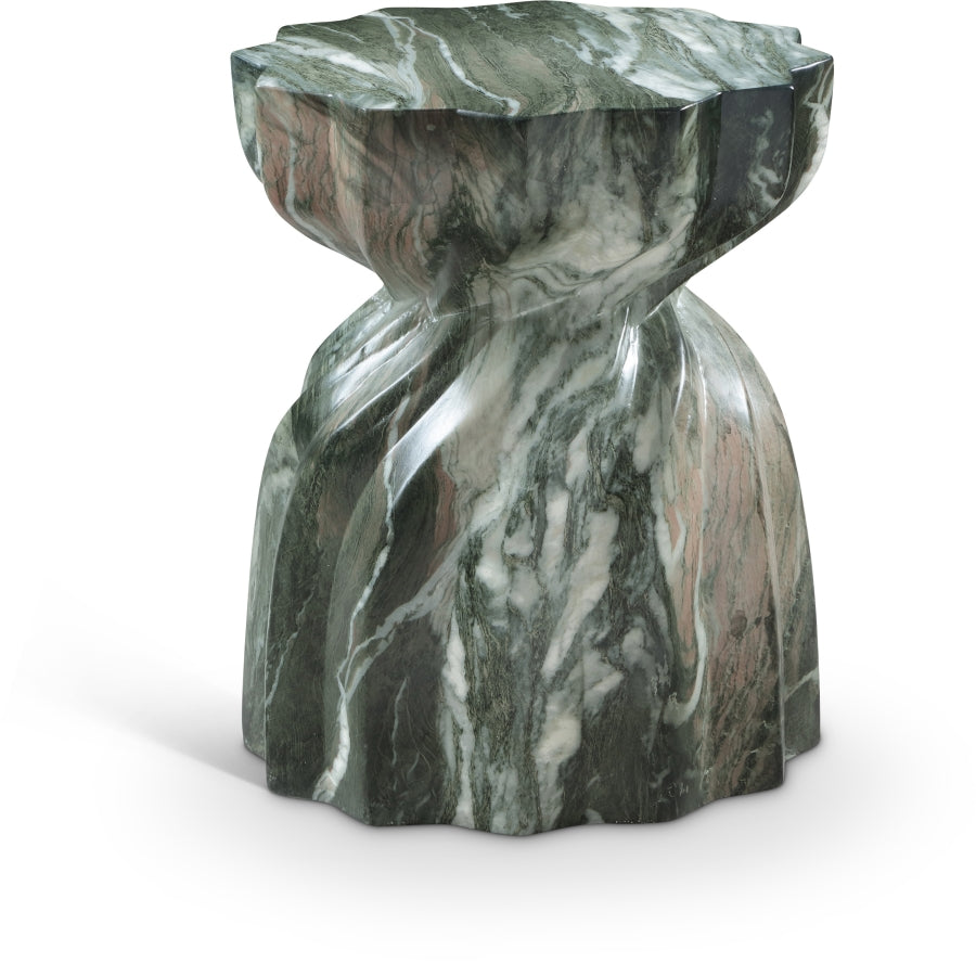 Caserta Marble Finish Indoor / Outdoor Concrete End Table - Green